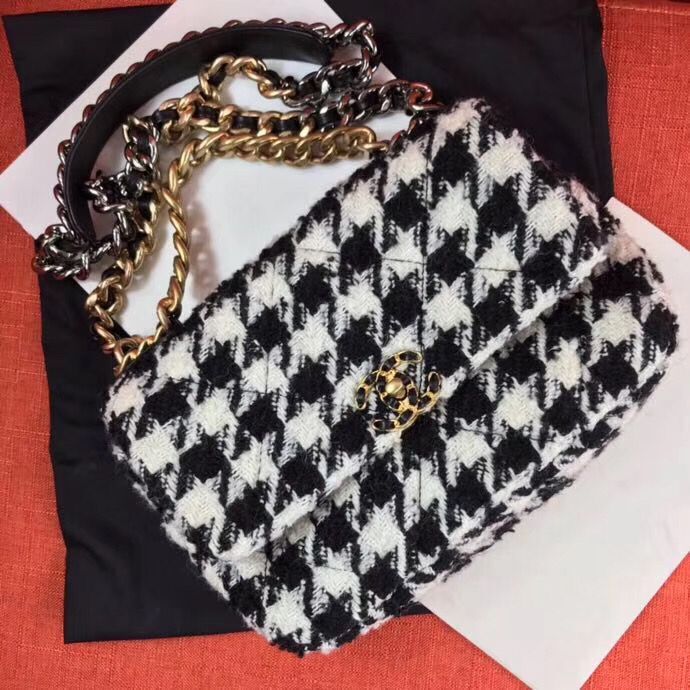 Chanel Original Flap Bags Houndstooth A3269 Black&White