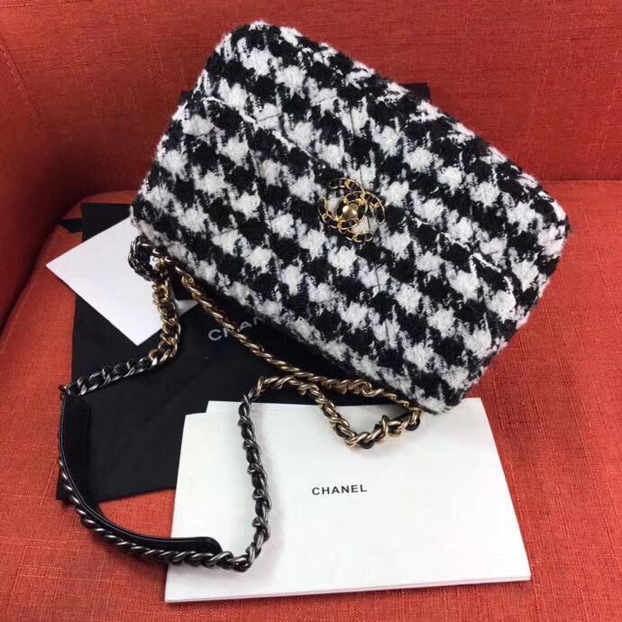 Chanel Original Flap Bags Houndstooth A3269 Black&White