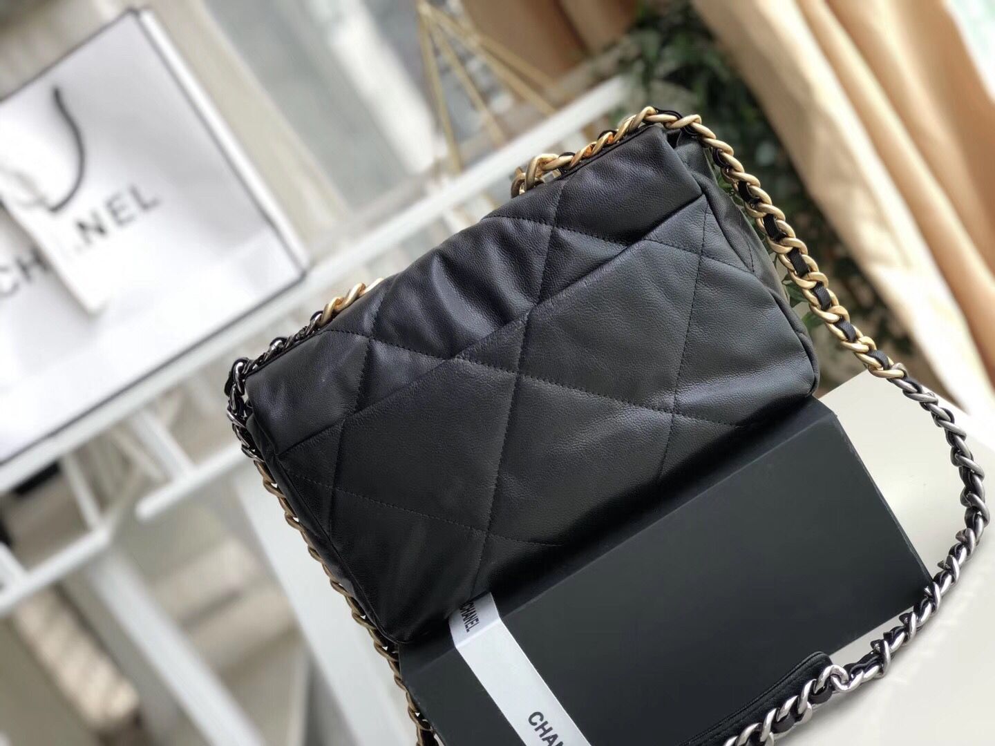 Chanel Original Soft Leather Chain Bag CC9237 Black