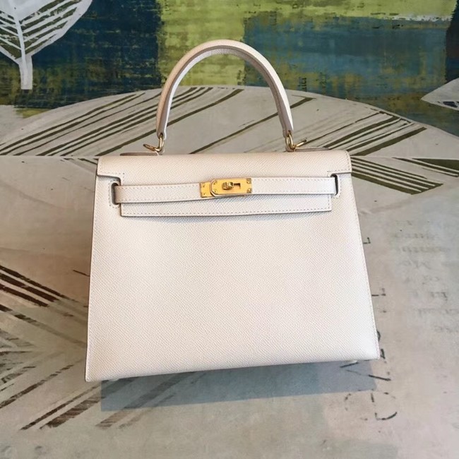 Hermes original Kelly Epsom Leather KL32 white