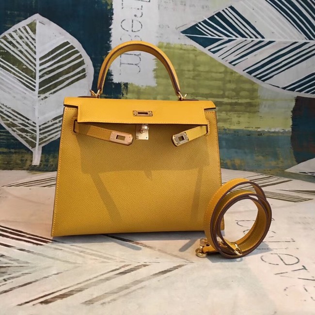 Hermes original Kelly Epsom Leather KL32 yellow