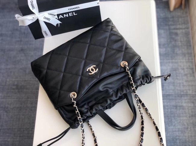 Chanel Classic Sheepskin Leather Shopping bag AS0985 black