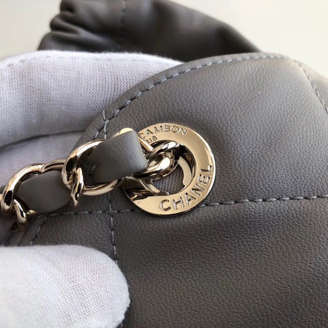 Chanel Classic Sheepskin Leather Shopping bag AS0985 grey