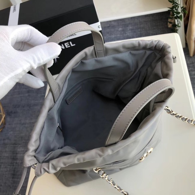 Chanel Classic Sheepskin Leather Shopping bag AS0985 grey