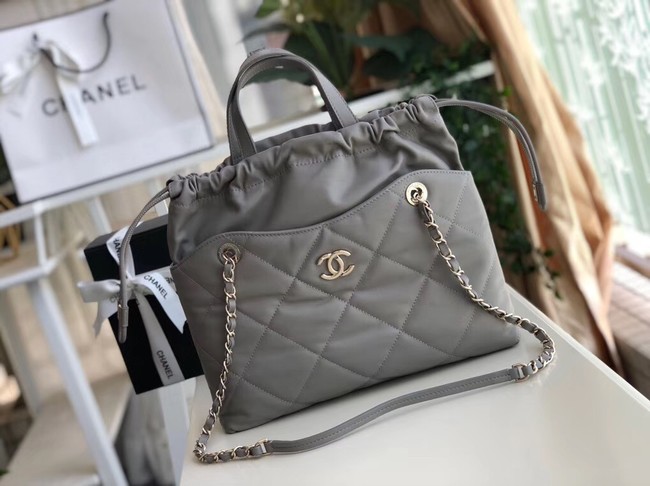 Chanel Classic Sheepskin Leather Shopping bag AS0985 grey