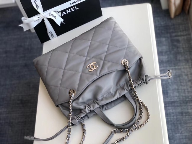 Chanel Classic Sheepskin Leather Shopping bag AS0985 grey