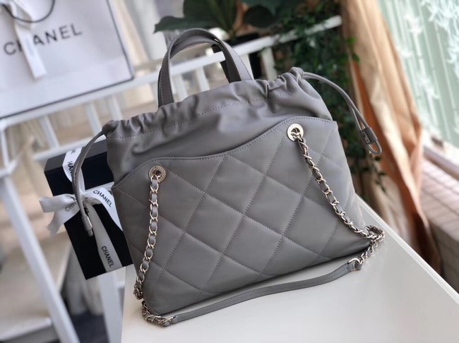 Chanel Classic Sheepskin Leather Shopping bag AS0985 grey