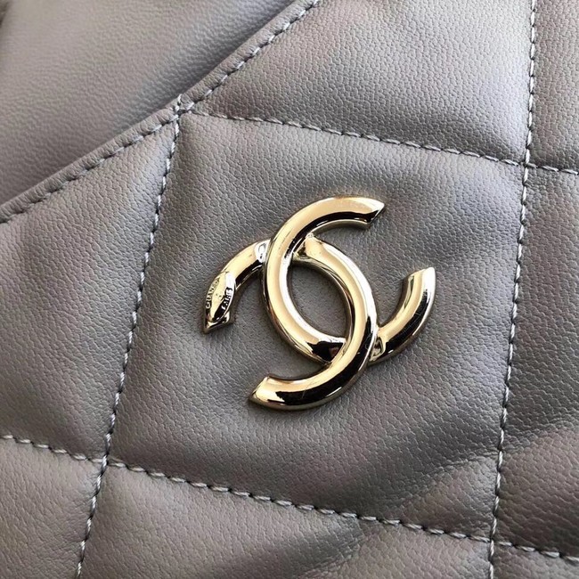 Chanel Classic Sheepskin Leather Shopping bag AS0985 grey