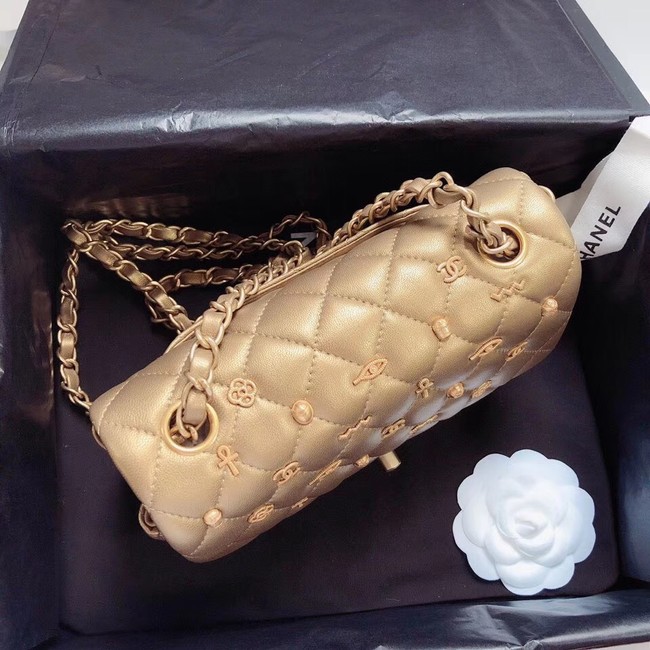 Chanel Classic bag Original Gold & Gold-Tone Metal A01116