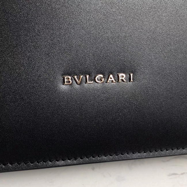 BVLGARI Serpenti Forever Shoulder Bag Pearl fish skin&Calfskin Leather 289013 black