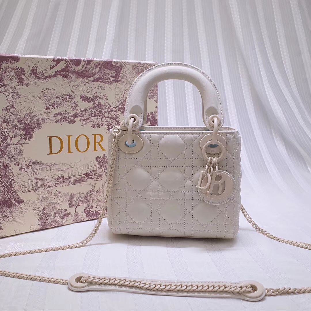 Dior MINI LADY DIOR CALFSKIN BAG M0505 White