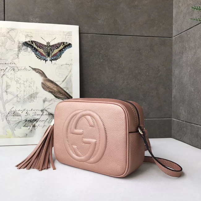 Gucci Soho Calfskin Leather Disco Bag 308364 pink