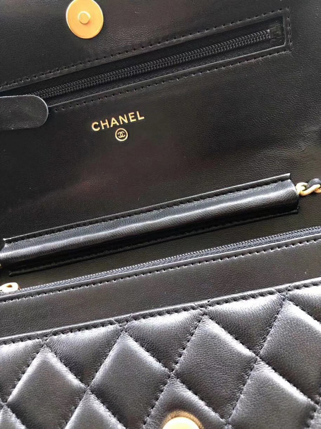 Chanel Original Leather Chain Wallet AP0724 black