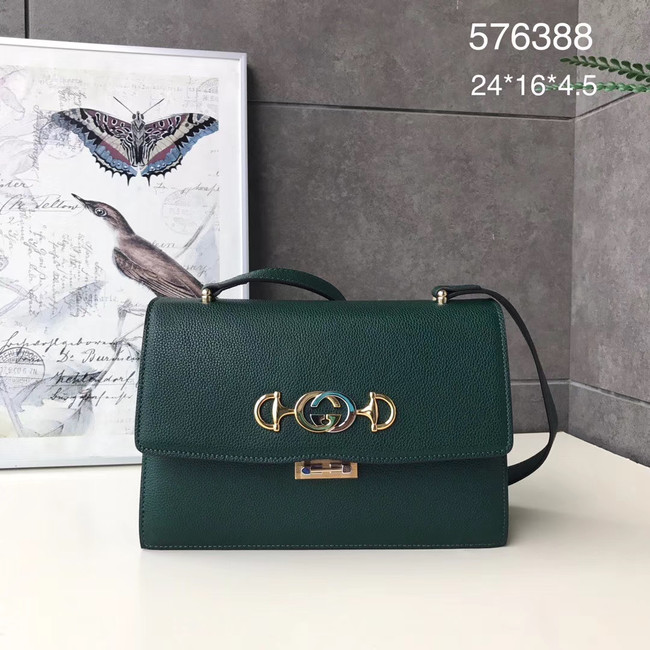 Gucci GG Leather Shoulder Bag A576388 green