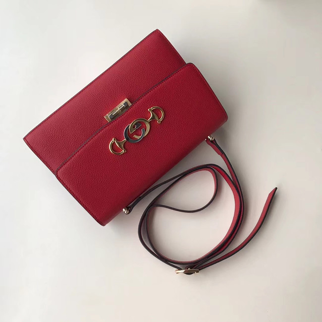 Gucci GG Leather Shoulder Bag A576388 red