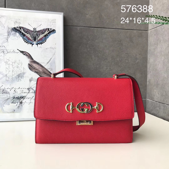 Gucci GG Leather Shoulder Bag A576388 red