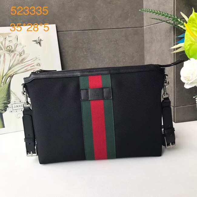 Gucci GG Supreme canvas shoulder bag 523335 black