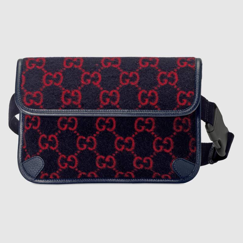 Gucci GG wool waist bag 598181 dark blue