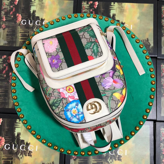 Gucci Ophidia series GG flower small backpack 547965 white