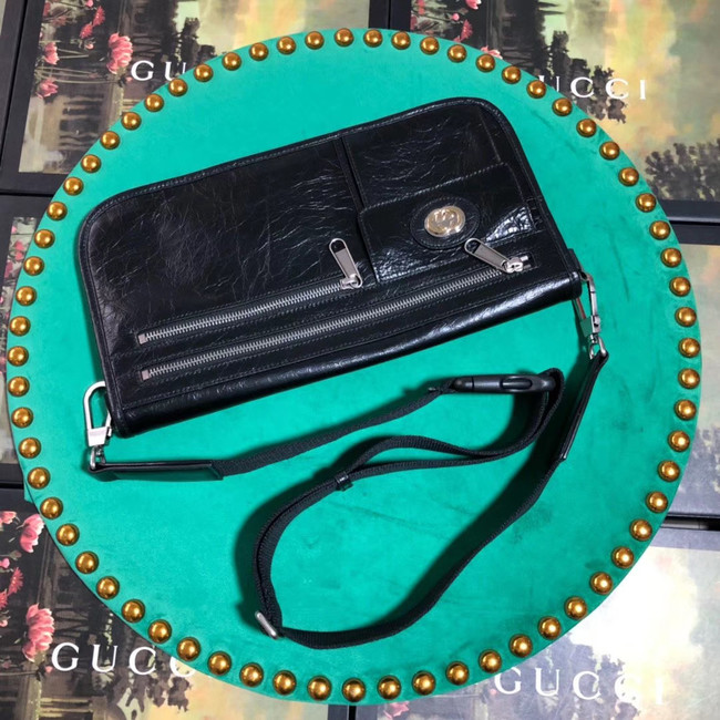 Gucci GG Original Leather Messenger Bag 575837 black