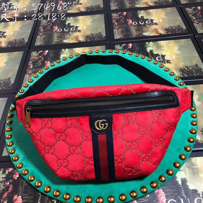 Gucci GG velvet waistpack 574968 red blue black