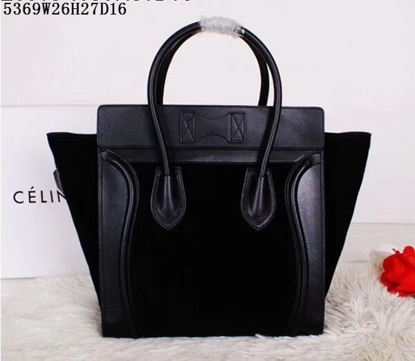 Celine Luggage Micro Tote Bag Original Suede Leather CL5369 Black