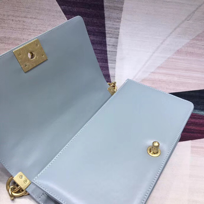 Chanel Leboy Original Calfskin leather Shoulder Bag H67086 light blue & gold -Tone Metal