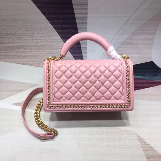 Chanel Leboy Original leather Shoulder Bag H67086 pink & gold -Tone Metal