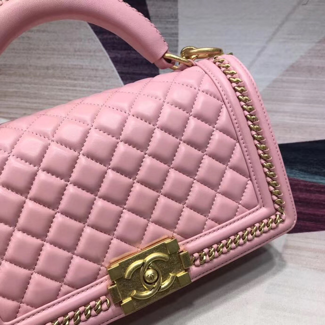 Chanel Leboy Original leather Shoulder Bag H67086 pink & gold -Tone Metal