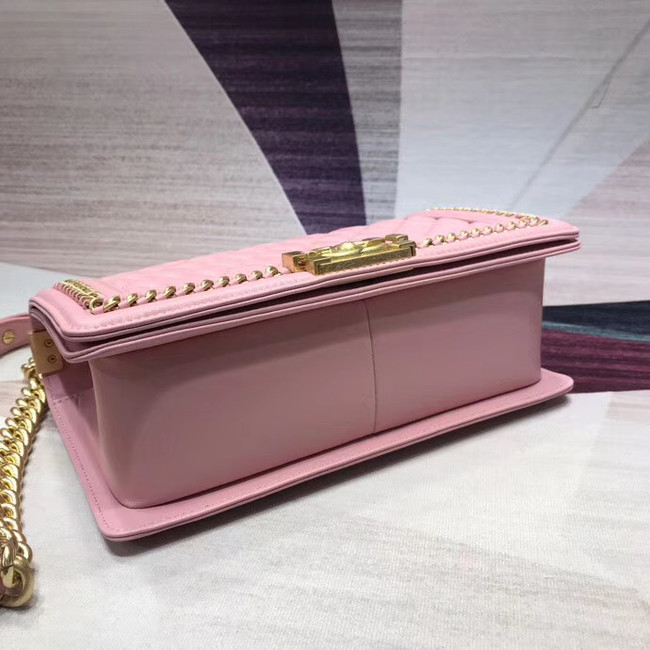 Chanel Leboy Original leather Shoulder Bag H67086 pink & gold -Tone Metal