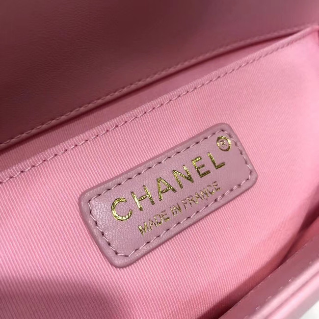 Chanel Leboy Original leather Shoulder Bag V67086 pink & gold -Tone Metal