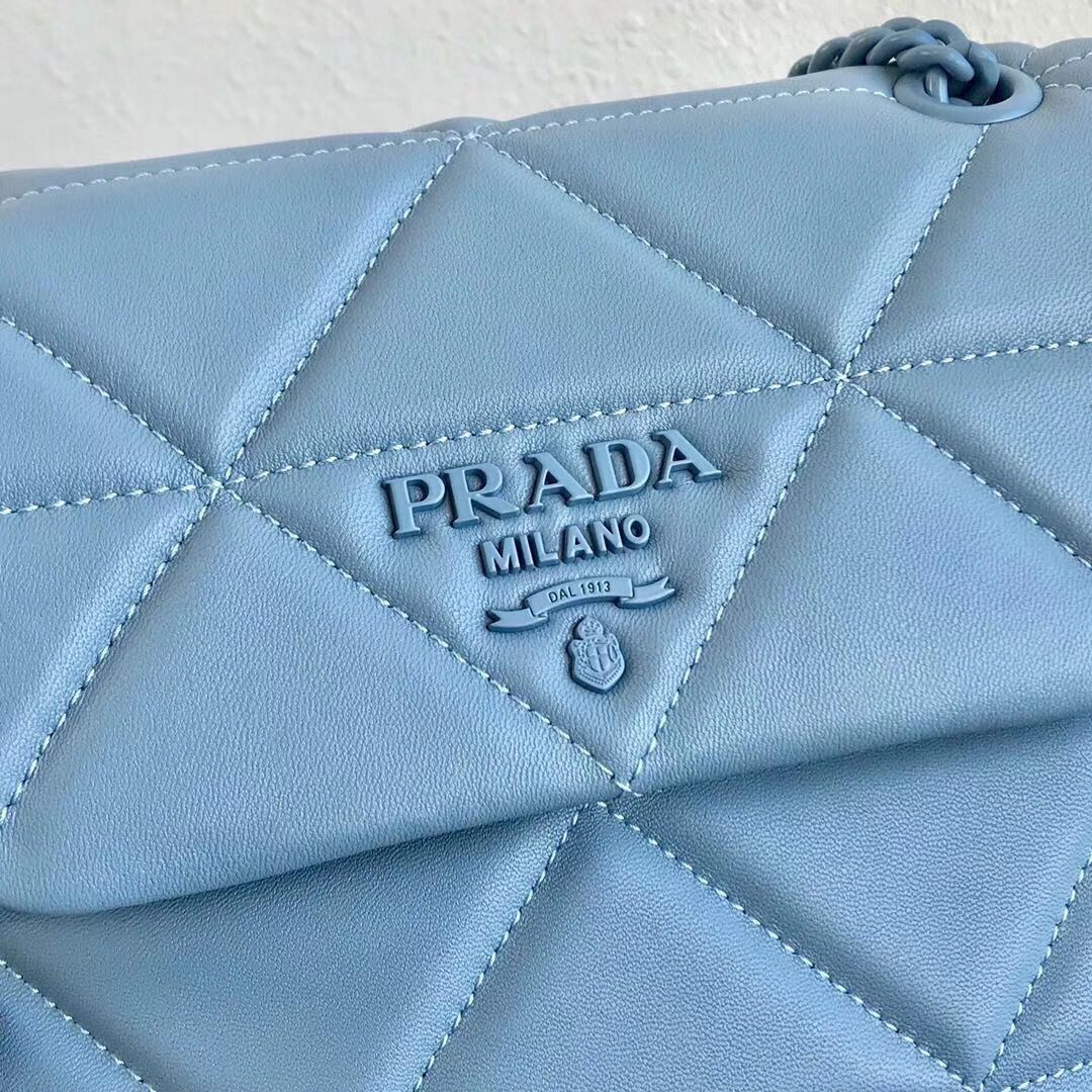 Prada Original Lambskin Leather Shoulder Bag 1BD233 Blue