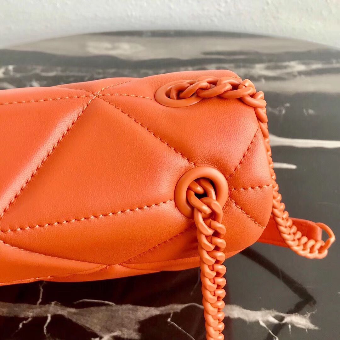 Prada Original Lambskin Leather Shoulder Bag 1BD233 Orange