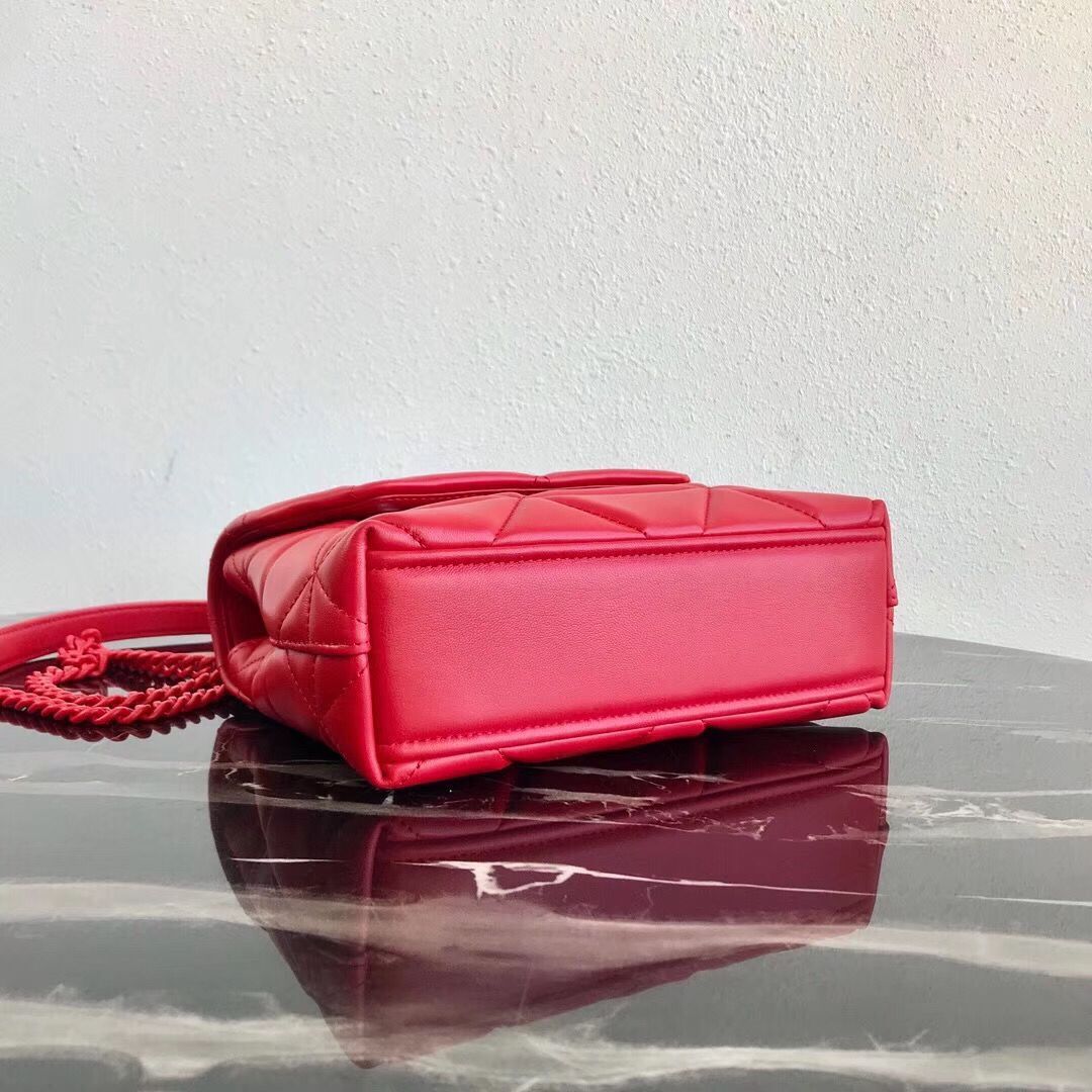 Prada Original Lambskin Leather Shoulder Bag 1BD233 Red