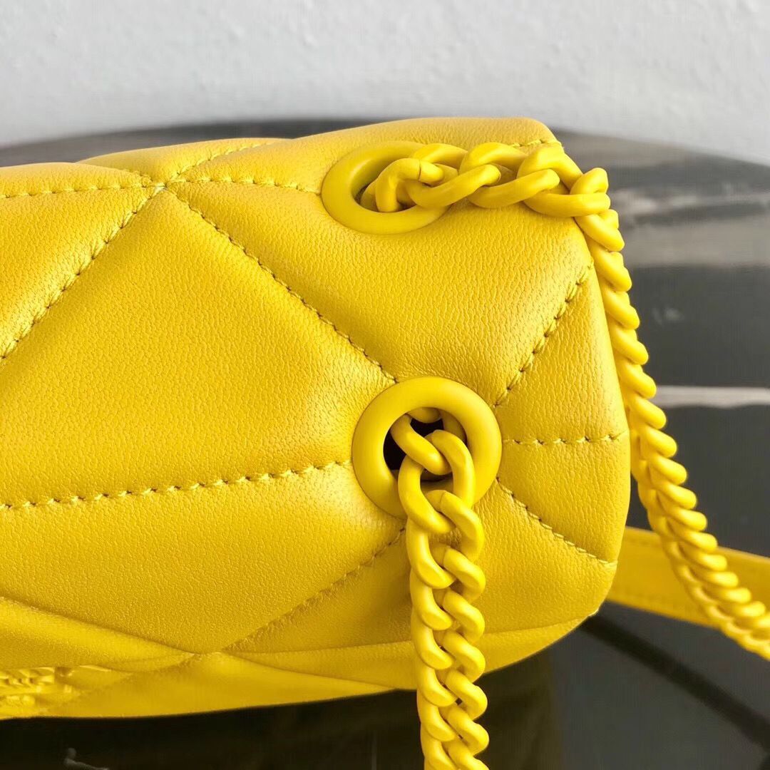 Prada Original Lambskin Leather Shoulder Bag 1BD233 Yellow