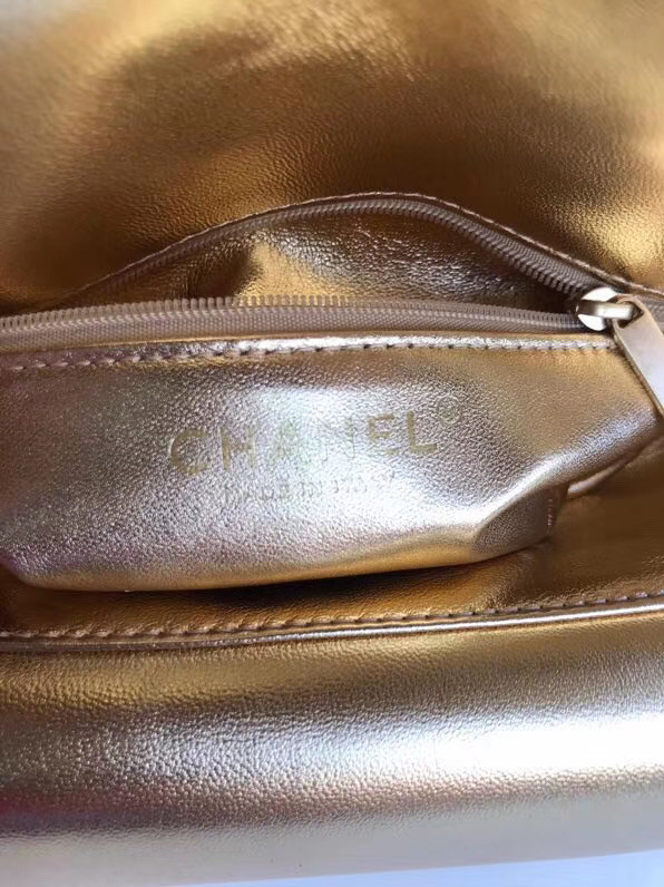 Chanel flap bag Lambskin & Gold-Tone Metal 57275 black&gold