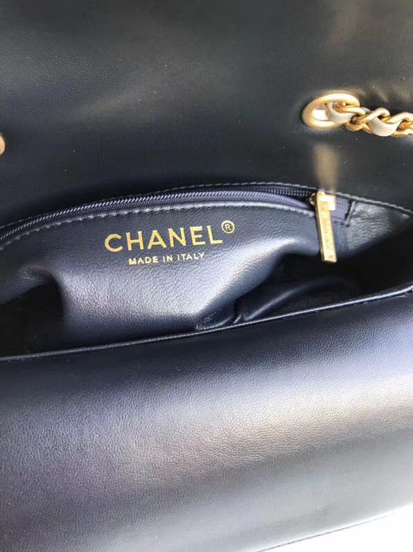 Chanel flap bag Lambskin & Gold-Tone Metal 57275 grey