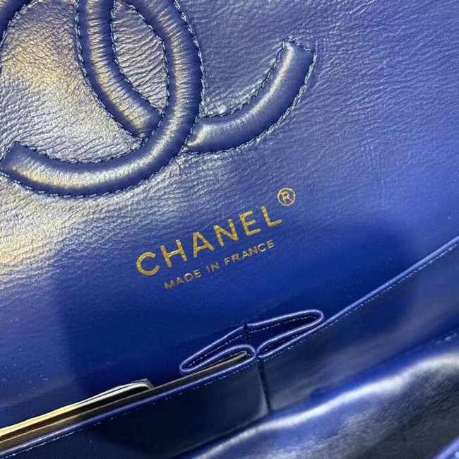 CHANEL Tweed Calfskin -Tone & Gold-Tone Metal AS1112 blue