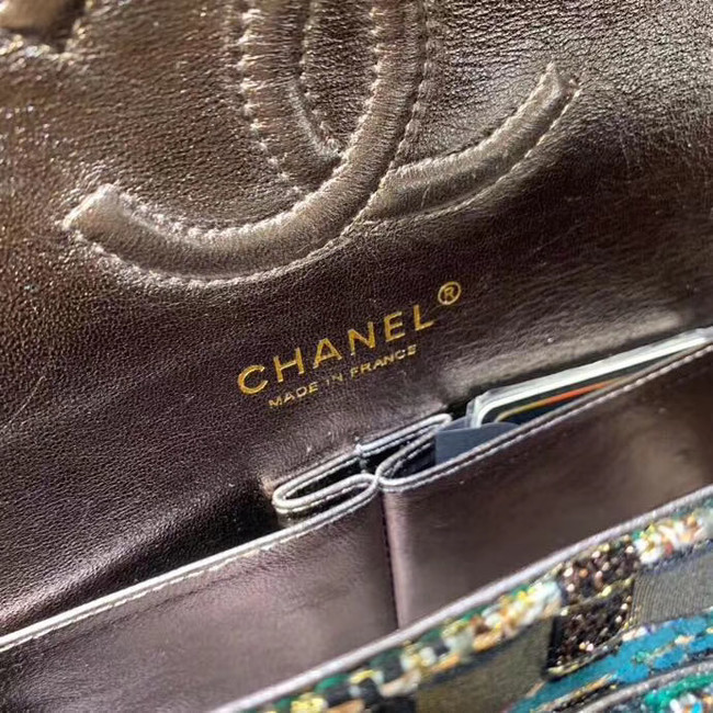 CHANEL Tweed Calfskin -Tone & Gold-Tone Metal AS1112 green