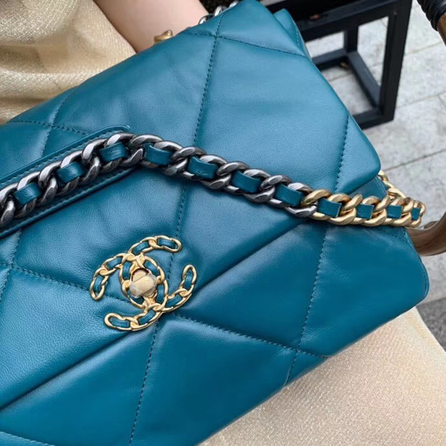 Chanel 19 flap bag AS1161 blue