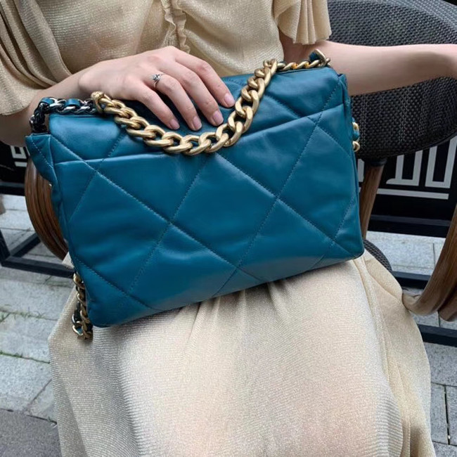 Chanel 19 flap bag AS1161 blue