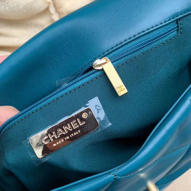 Chanel 19 flap bag AS1161 blue