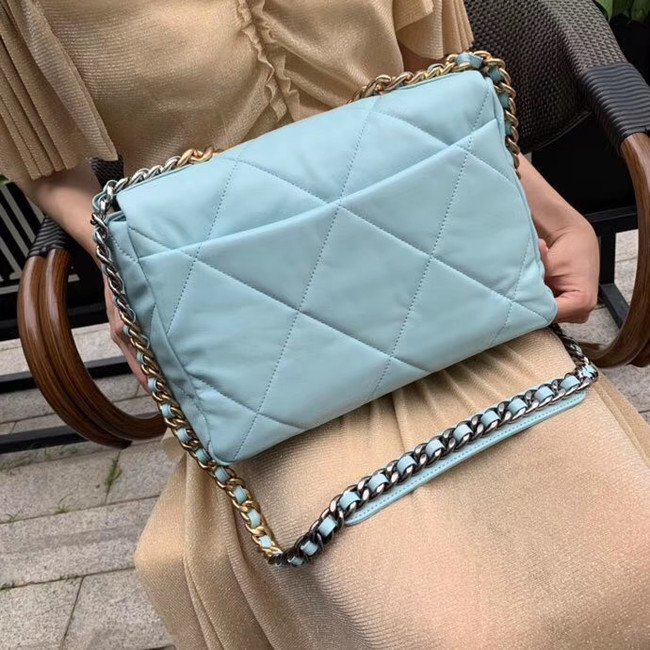 Chanel 19 flap bag AS1161 light blue