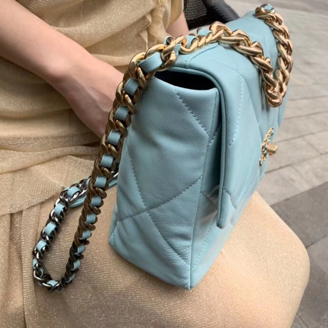 Chanel 19 flap bag AS1161 light blue