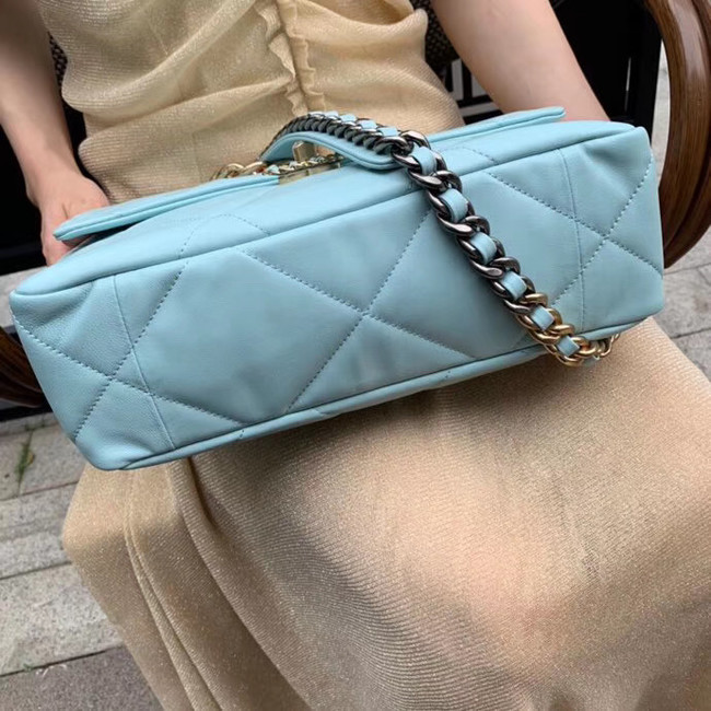 Chanel 19 flap bag AS1161 light blue