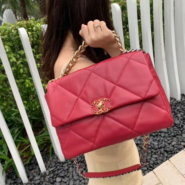 Chanel 19 flap bag AS1161 red