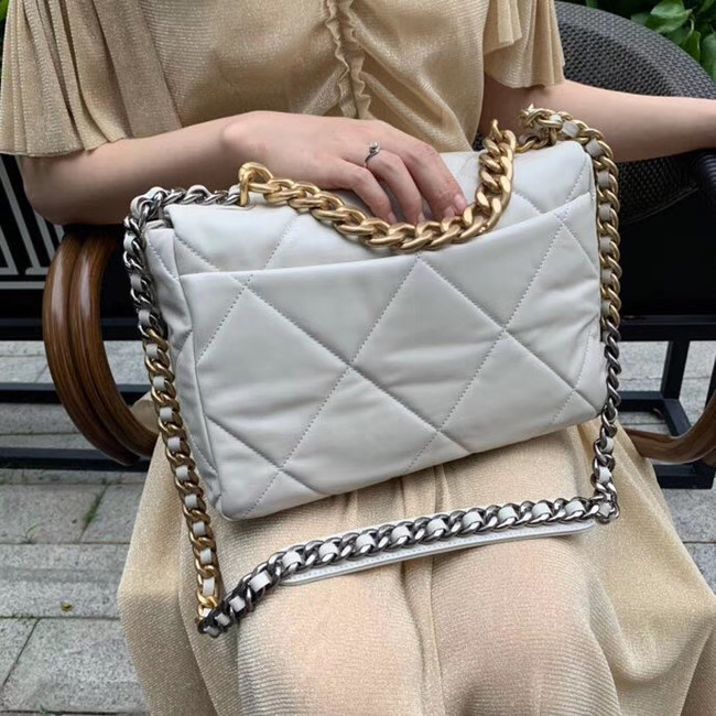 Chanel 19 flap bag AS1161 white