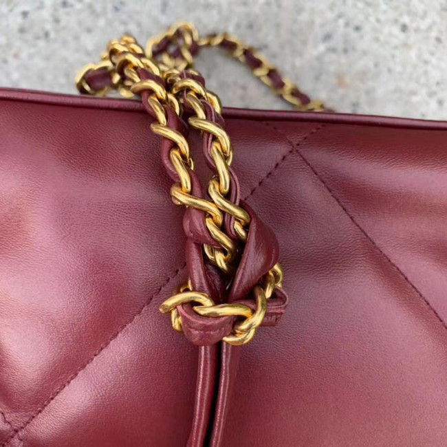 Chanel Original Soft Leather Chain Bag & Gold-Tone Metal AS0781 red