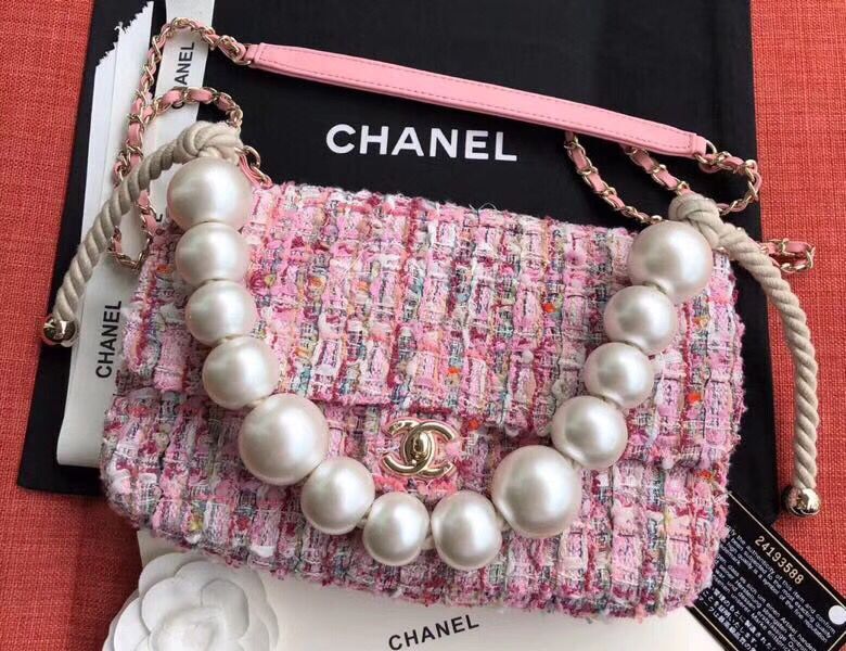 Chanel Original Pearl Shoulder Strap Bag A1112 Pink