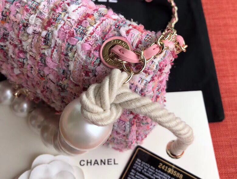 Chanel Original Pearl Shoulder Strap Bag A1112 Pink